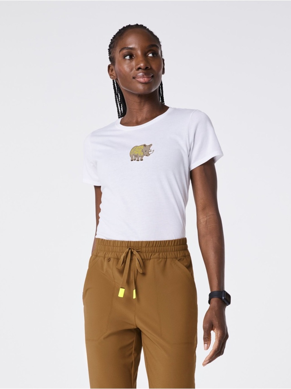 FIGS Bright White Rhino Supersoft - Shortsleeve Underscrub